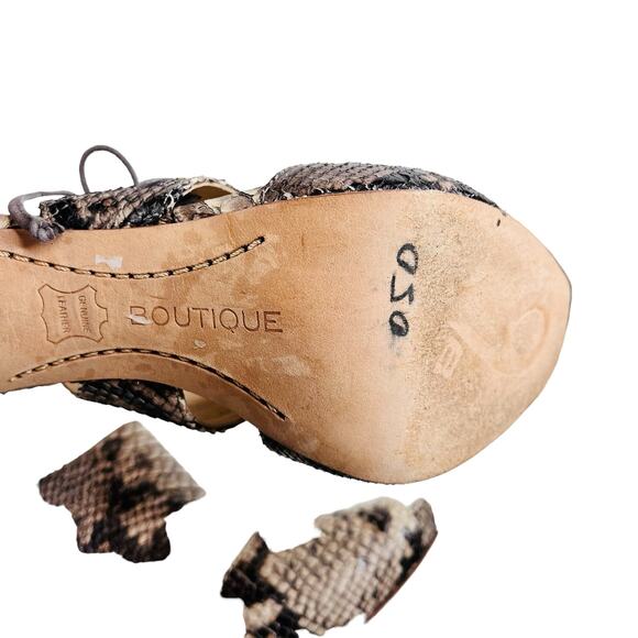 Boutique 9 Snakeskin Leather Sandal Heels Size 7 - Picture 14 of 15